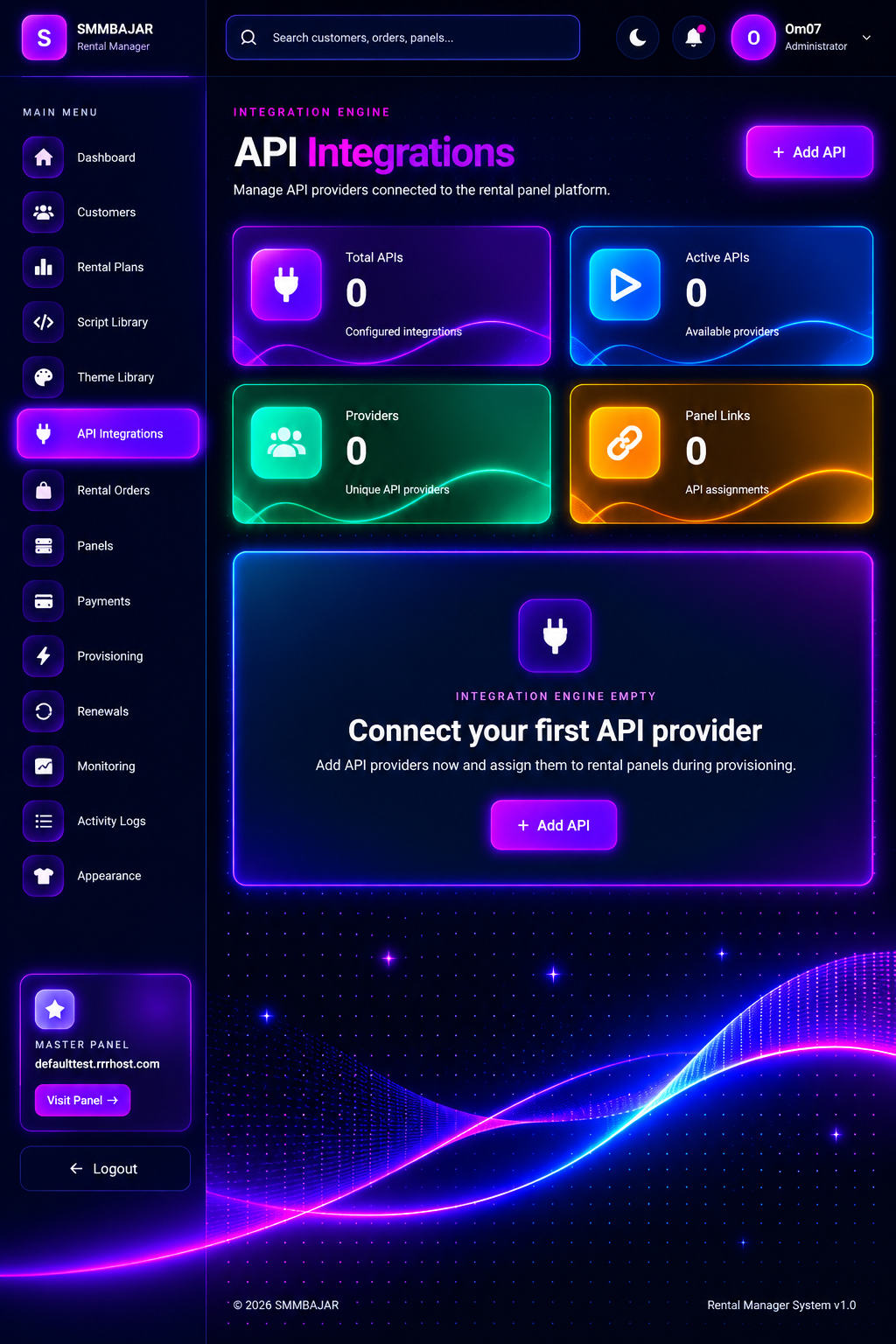 Illustrative SMM provider API integration interface